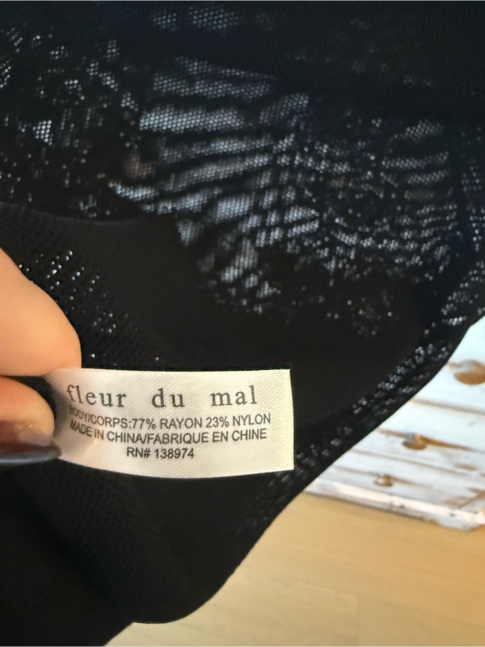 Fleur du Mal Black Pointelle Knit Lace Short-Sleeve Top - Picture 4 of 6